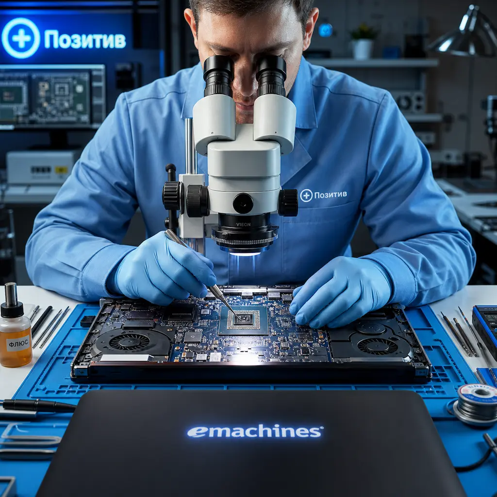 Замена видеокарты ноутбука Emachines в Софрино