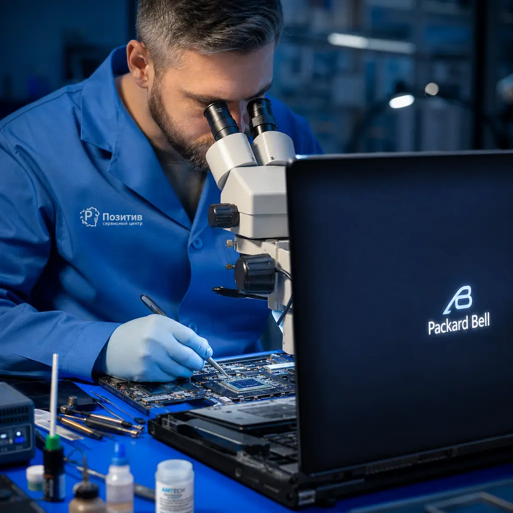 Замена видеокарты ноутбука Packard Bell в Софрино