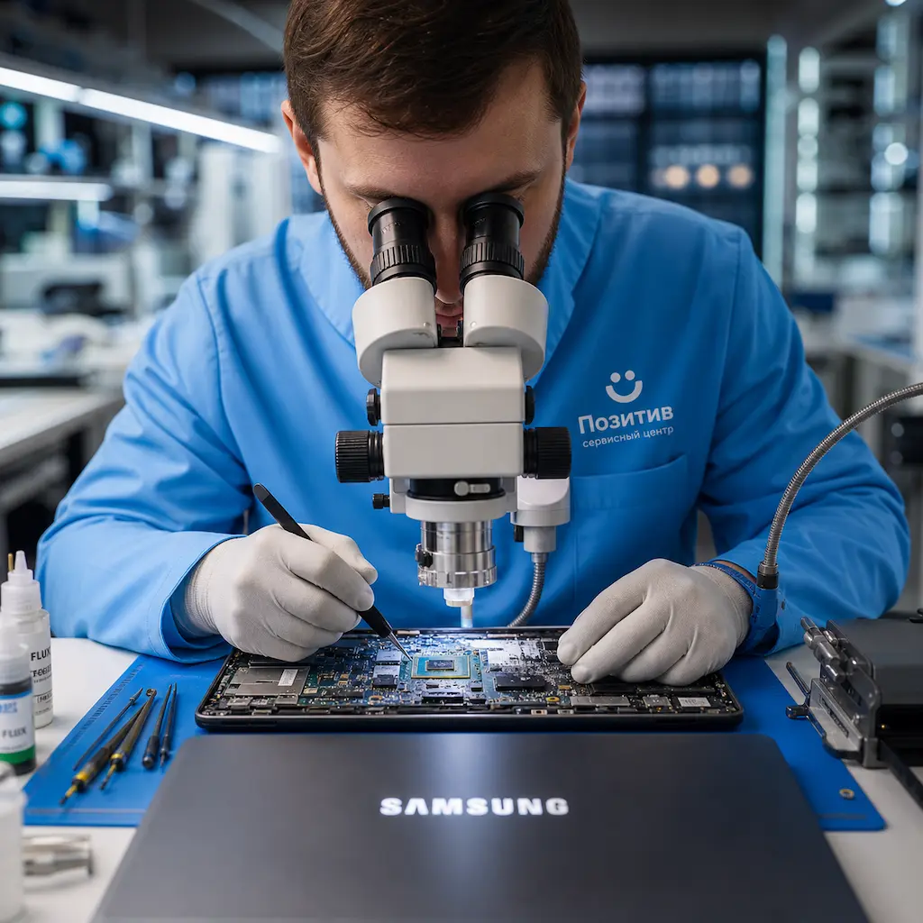 Замена видеокарты ноутбука Samsung в Софрино