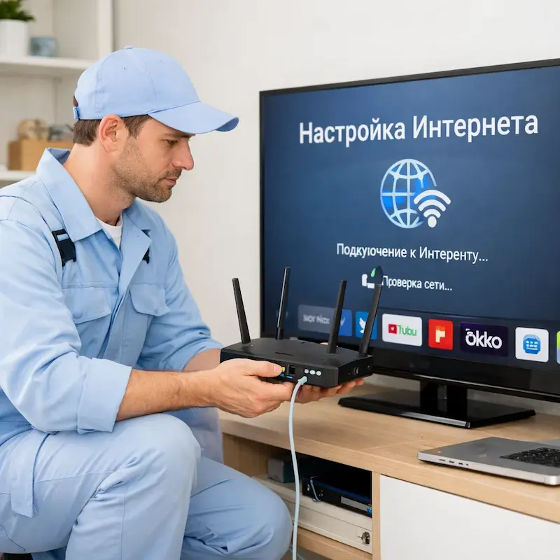 Настройка интернета на телевизоре в Софрино